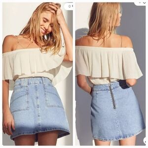 BDG Utility A-Line Denim Mini Skirt Size XS